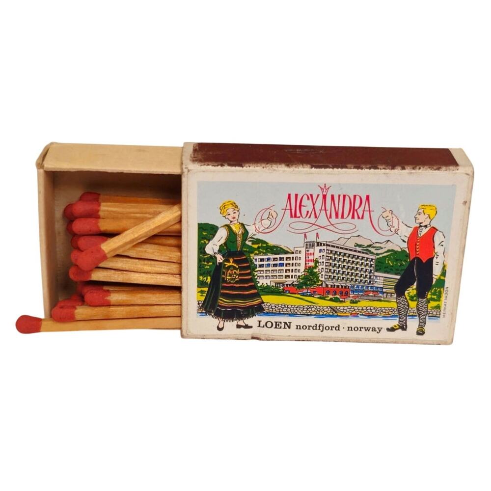 Vintage Hotel Alexandra Loen Nordfjord Norway Matchbox Nitedals Oslo